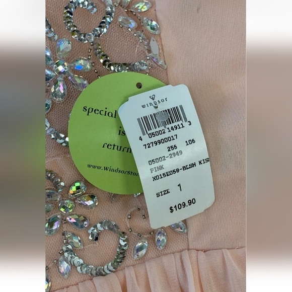 BNWT WINDSOR FORMAL Elegant Pink Embellished Dress - Picture 2 of 4